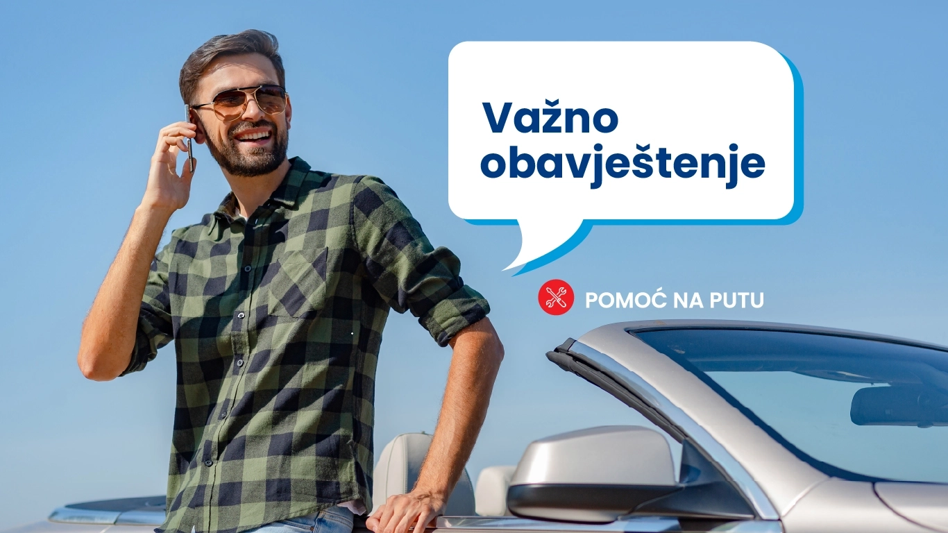 Obavještenje o alternativnim brojevima za kontakt službe pomoći na putu